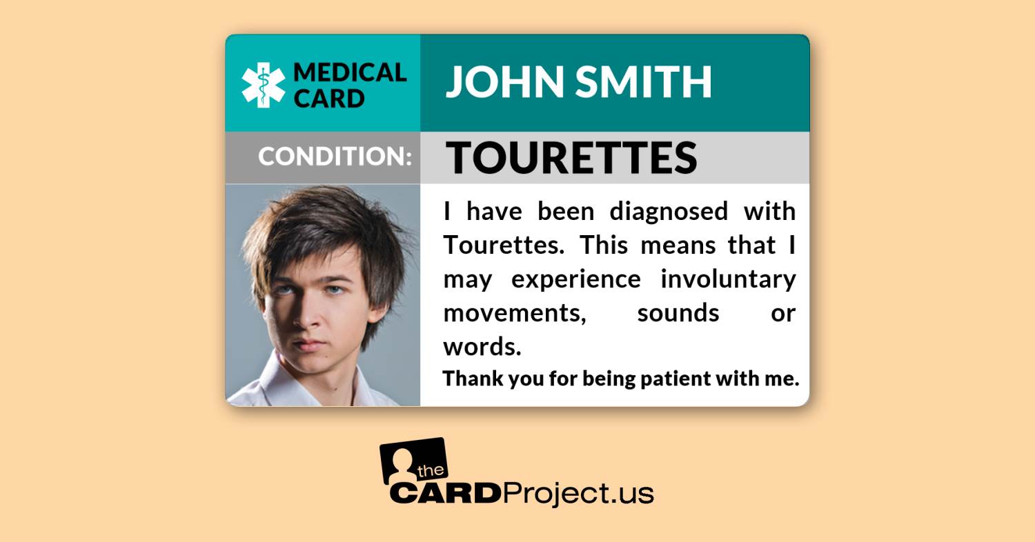 Tourette's Photo Medical ID Card (FRONT)